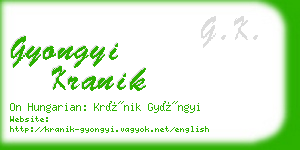 gyongyi kranik business card